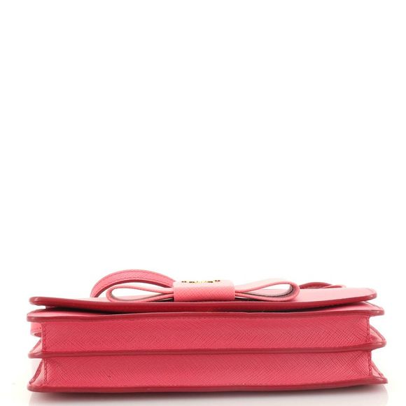 Prada Bow Wallet on Strap Saffiano Leather Small Pink - Picture 4 of 7